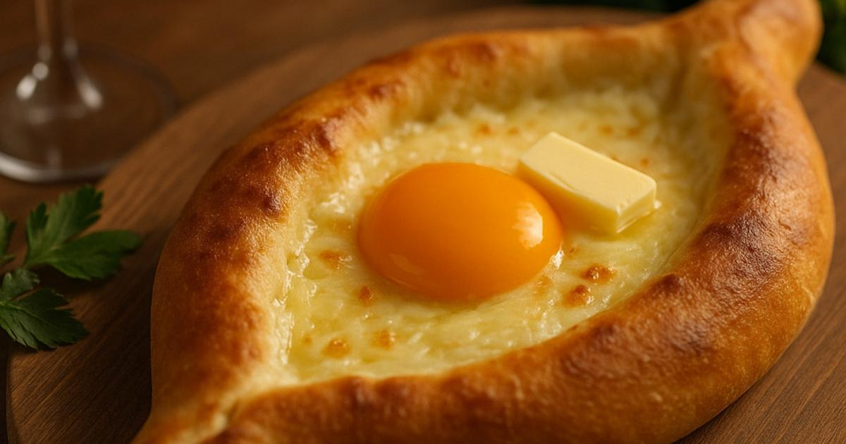 Ajarski khachapuri boat-shaped cheese bread recipe